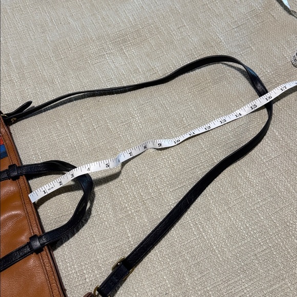 Vintage Fossil Camilla Convertible Backpack /Tote Cow Hide Leather Camel Brown - Picture 12 of 12